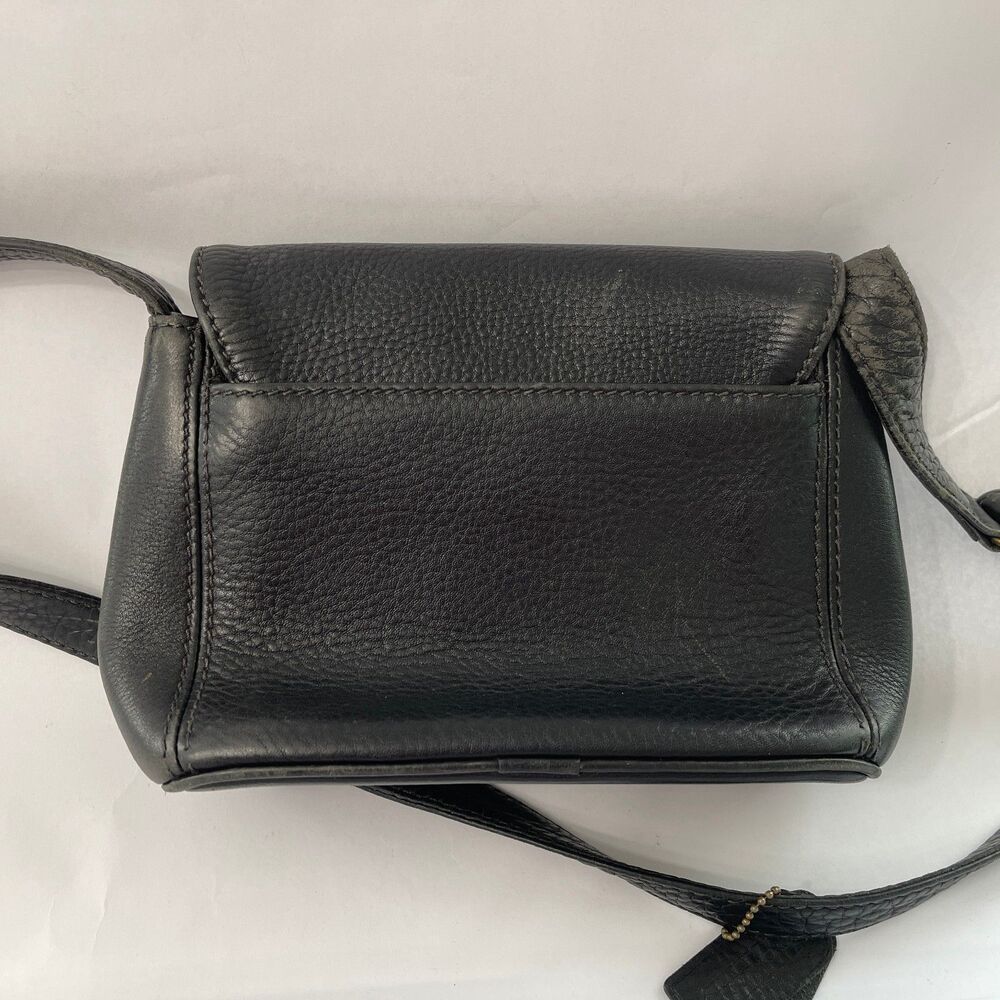 Coach 4929 Black Pebbled Leather Messenger Cross Body Handbag Adjustable Strap - Picture 16 of 16